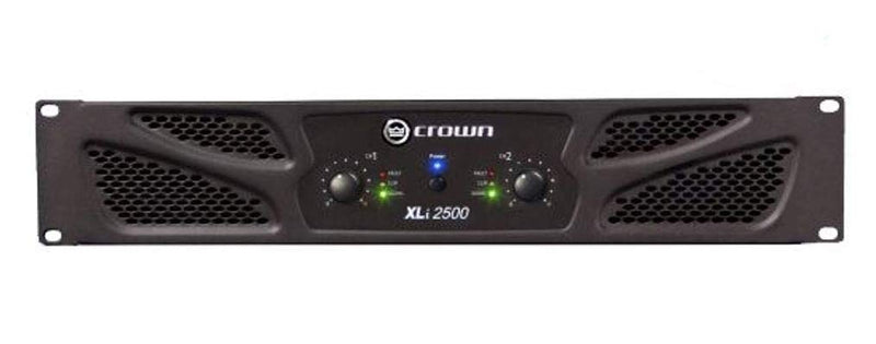 Crown XLi2500 Two-channel, 1500-Watt Bridged 8Ω Power Amplifier. Professional DJ, PA, Stage Amp. Black