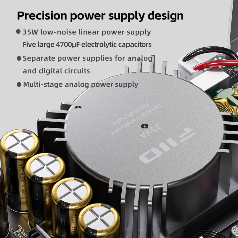 FiiO K17 Desktop DAC&Headphone Amplifier AK4191+AK4499EX*2, 31-Band PEQ, MQA,Support DSD512 32Bit/768kHz with Remote Control (Black)